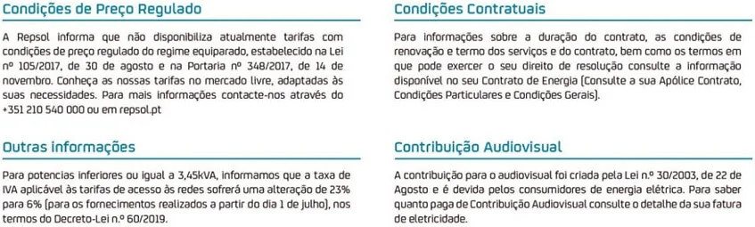 Página 4 da fatura Repsol (secção inferior)