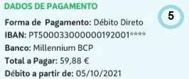 Dados de pagamento de uma fatura MEO Energia