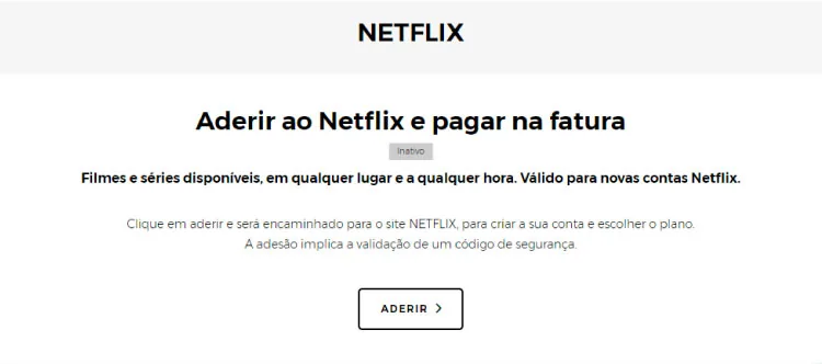 Aderir à Netflix na MEO através da área de cliente My MEO
