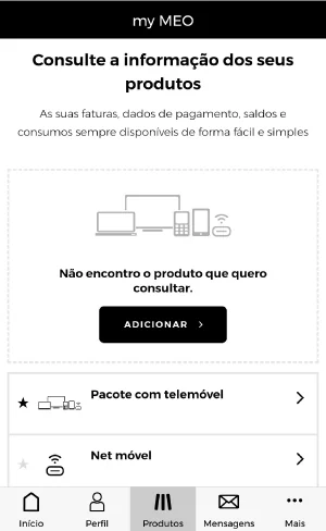 MEO Área de Cliente na app