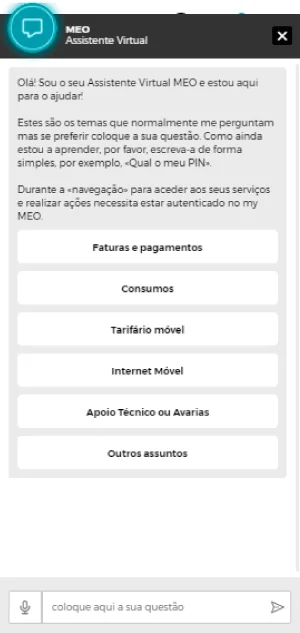 Assistente Virtual MEO