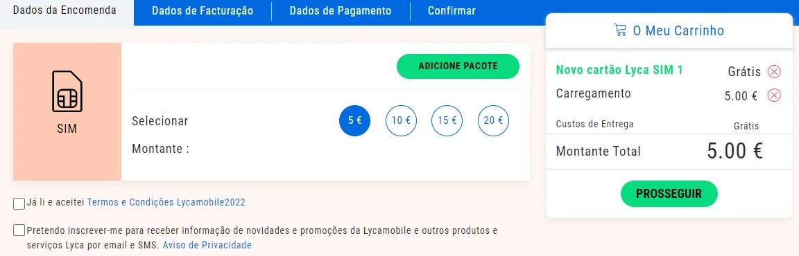 Cartão Lyca Mobile grátis