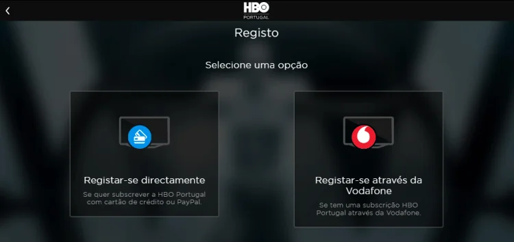 Registo HBO Portugal