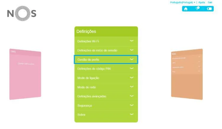 Configurar hotspot NOS — Gestão de Perfis