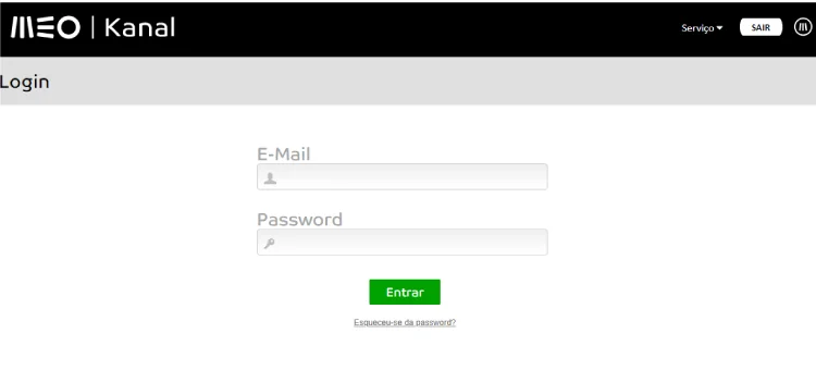 Login no MEO Kanal