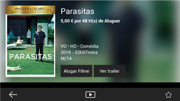 seleccionar filme meo Videoclube