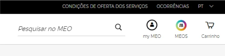 Secção de Ocorrências no site da MEO
