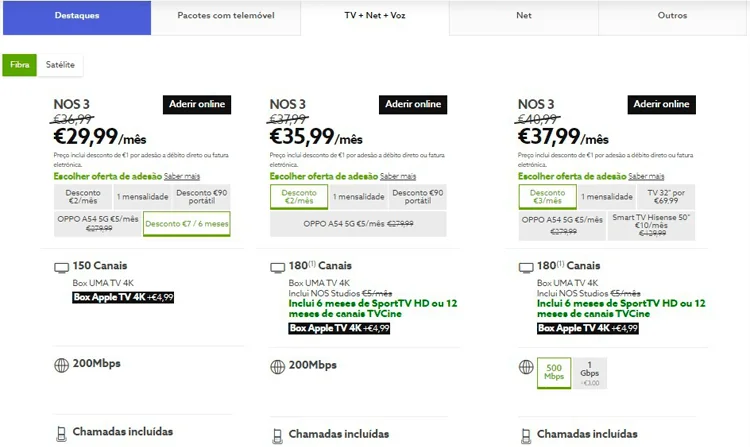 Aderir a um serviço NOS TV online
