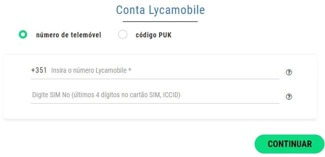 Registo Lyca Mobile