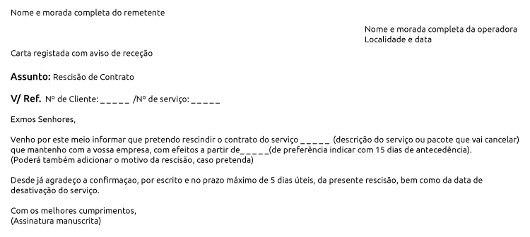 Rescindir contrato telecomunicações