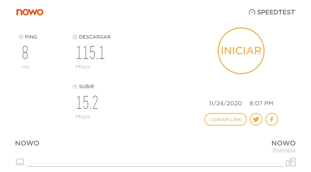 Speedtest NOWO