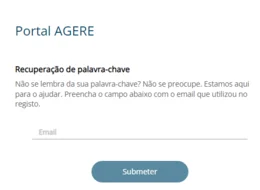 Recuperar senha no balcão digital da AGERE