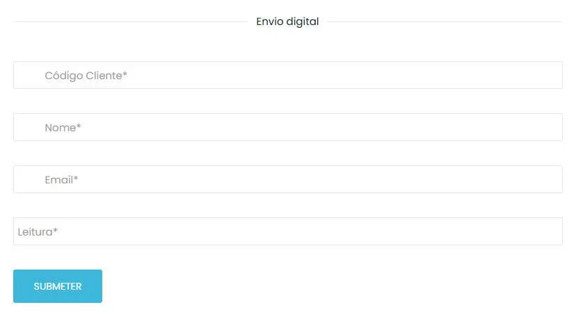 Formulário de envio de leituras da água APAL-SIM